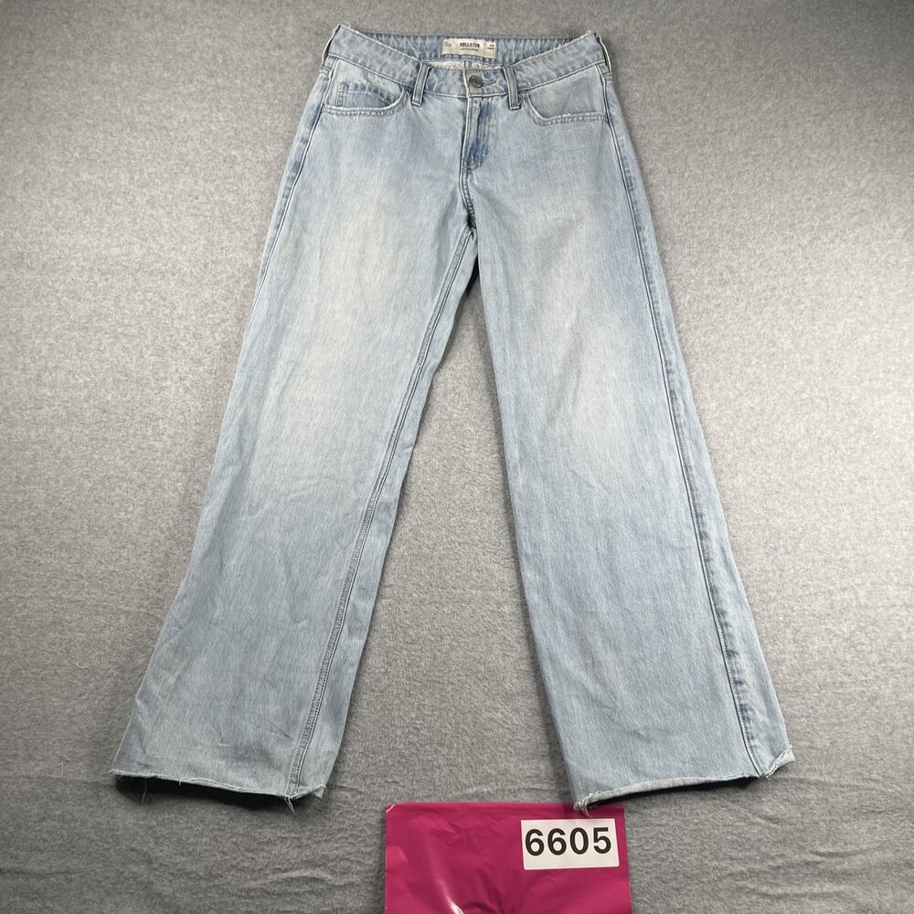 Hollister Low Rise Baggy Denim Jeans Womens Size 25 Regular Light Wash US 0 *SEE